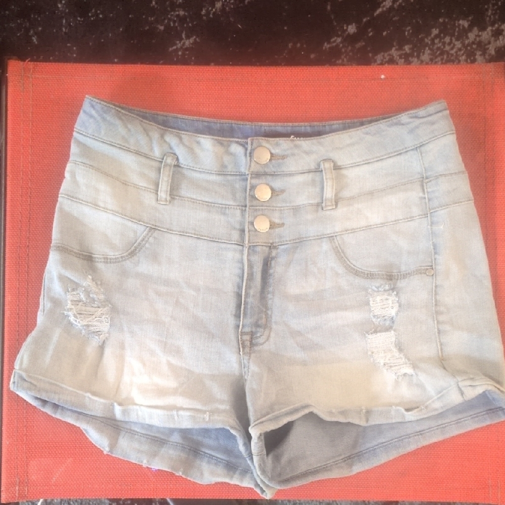 Refuge Blue High Waist Denim Shorts